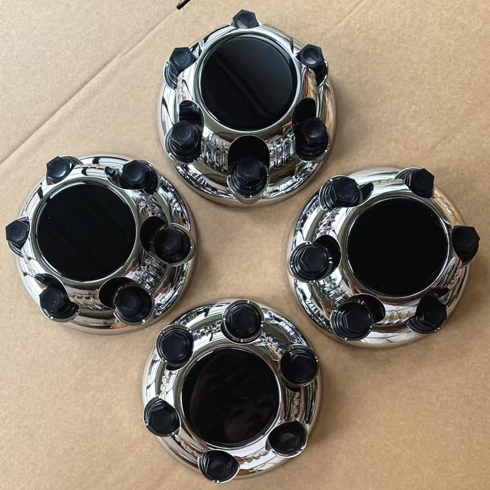 4pcs Chrome for Chevy Silverado 1500 Tahoe 6 Lug Center Caps for 16" 17" Steel Rims.#15067579#15067581#15755622 (Black)