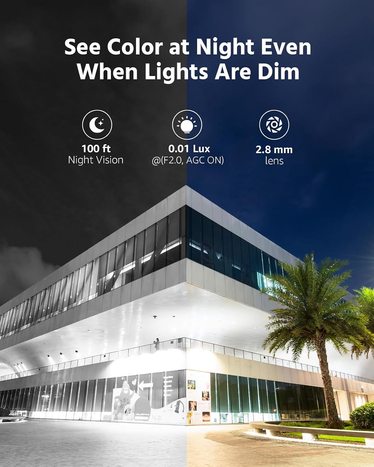 ANNKE 3K PoE Camera with Audio/Mic, IP Turret Security Camera Outdoor Indoor, Color Night Vision, AI Human Detection, IP67 Weatherproof, 116° Wide Angle 2.8mm Lens, 24/7 Recording,RTSP, @20fps