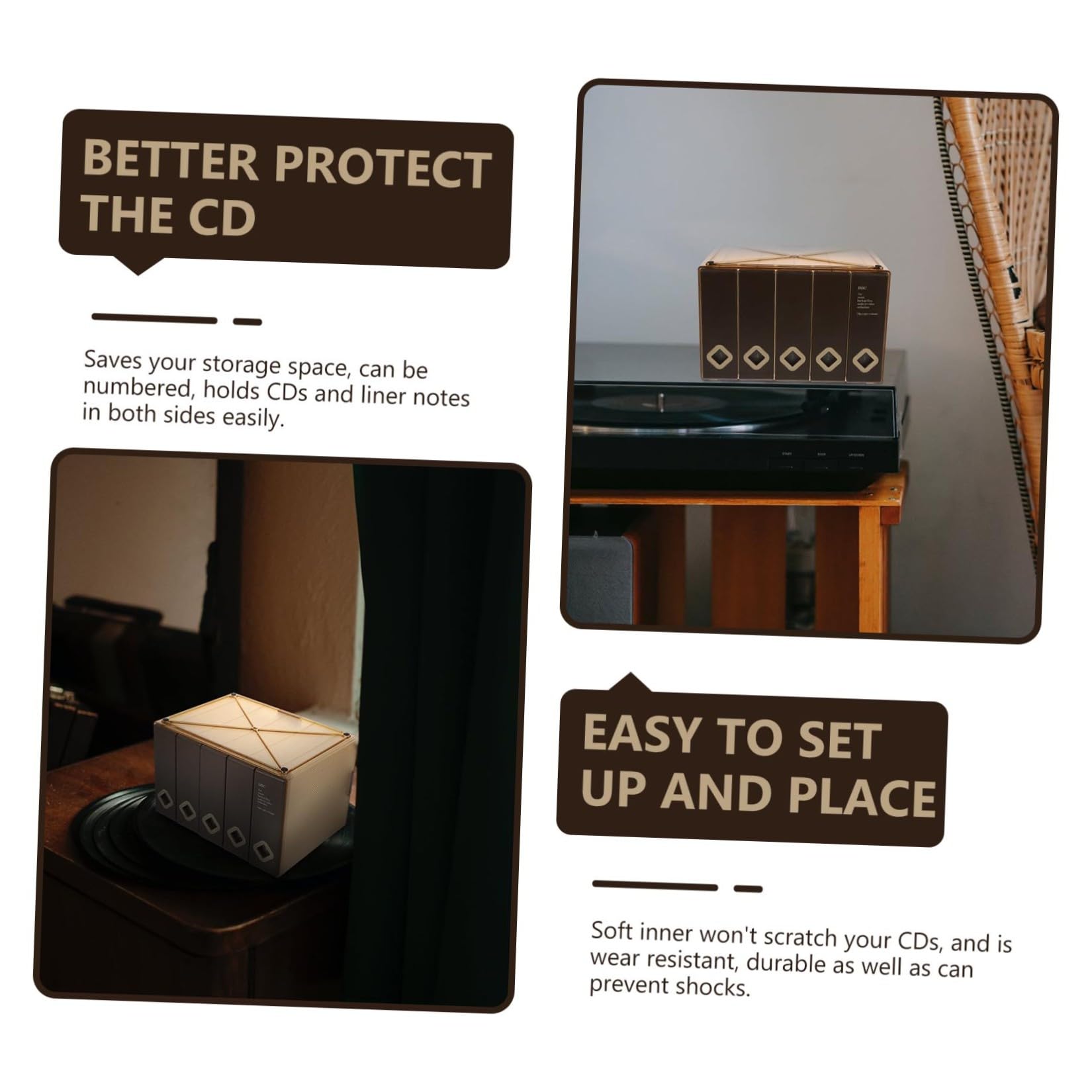 Cofanetto Cd Capacità Dischi Organizer Portatile Per Cd e Dvd Custodia Pratica e Resistente Per Viaggi e Feste