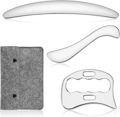 Herramienta de masaje Guasha 3 en 1, herramienta de raspado de acero inoxidable de grado para mejorar tejidos blandos fisioterapia, utilizada para