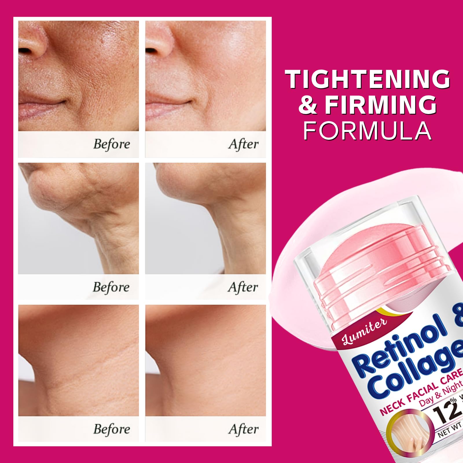 Retinol & Collagen Stick for Face Neck Firming Cream Moisture Glow Multi Balm Stick - Image 4