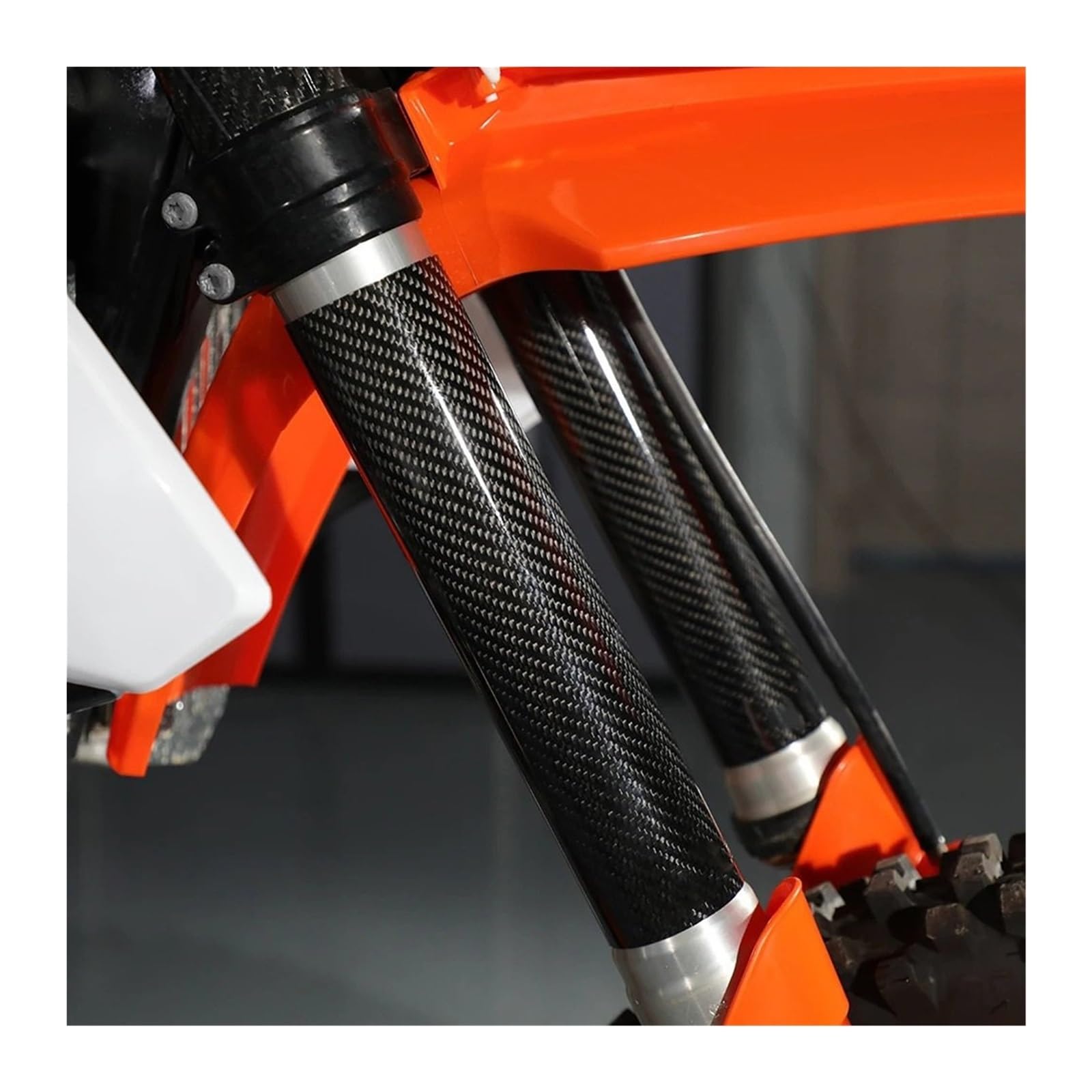 Pokrywa widelca motocyklowego Pasuje do YAMAHA motocykla HONDA Osłona przedniego widelca z włókna węglowego owijająca akcesoria(190MM)