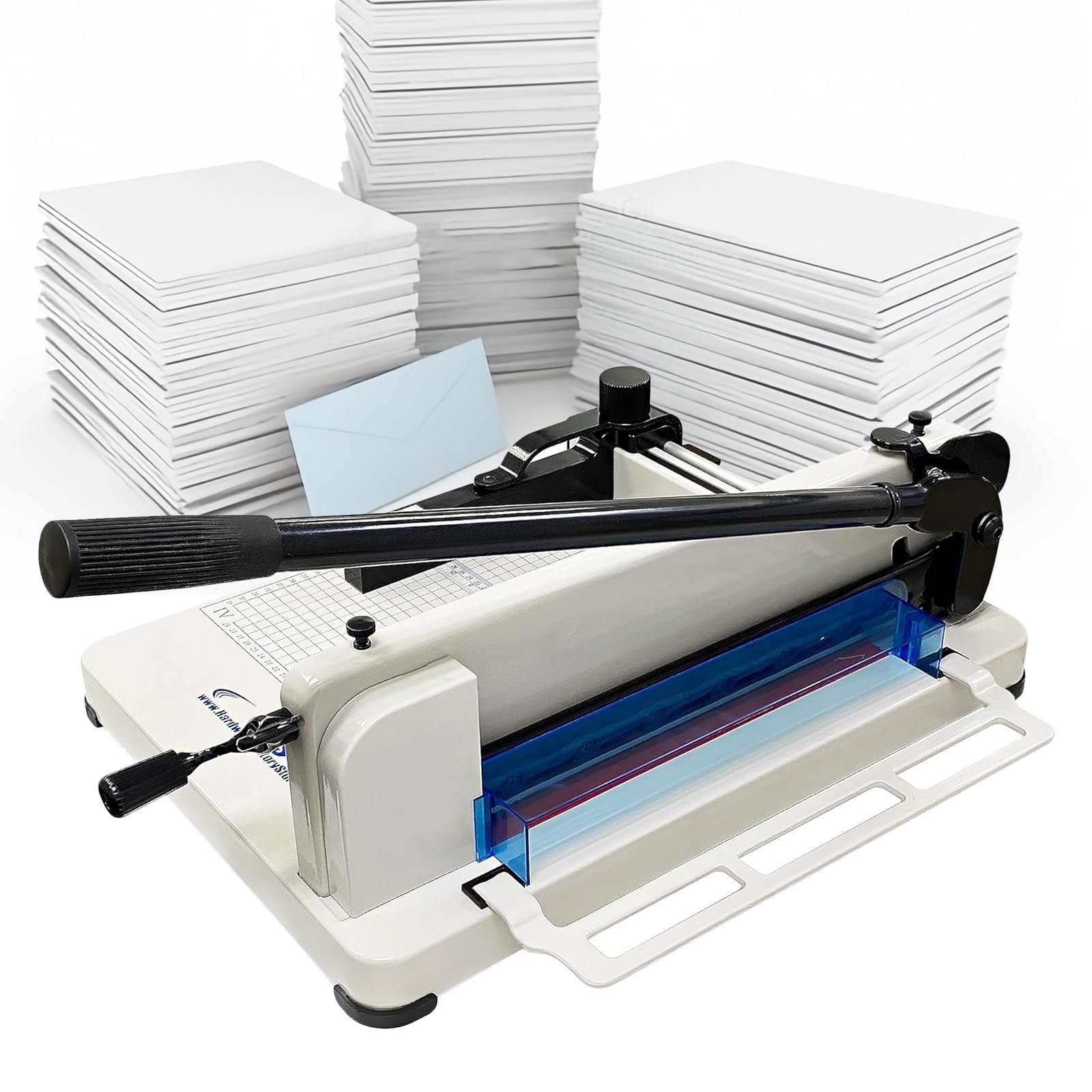 Taglierina a ghigliottina resistente, 400 fogli, 30,5 cm, con base in metallo e lama HSS per carta, foto, PVC, pelle