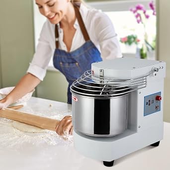 Commercial 10.5QT Dough Mixer,Food Mixer Machine 650W Dual-Rotation Kneading with Touchscreen Timer & Safety Shield, for Bakeries, Pizza Restaurants, Commercial Kitchens
