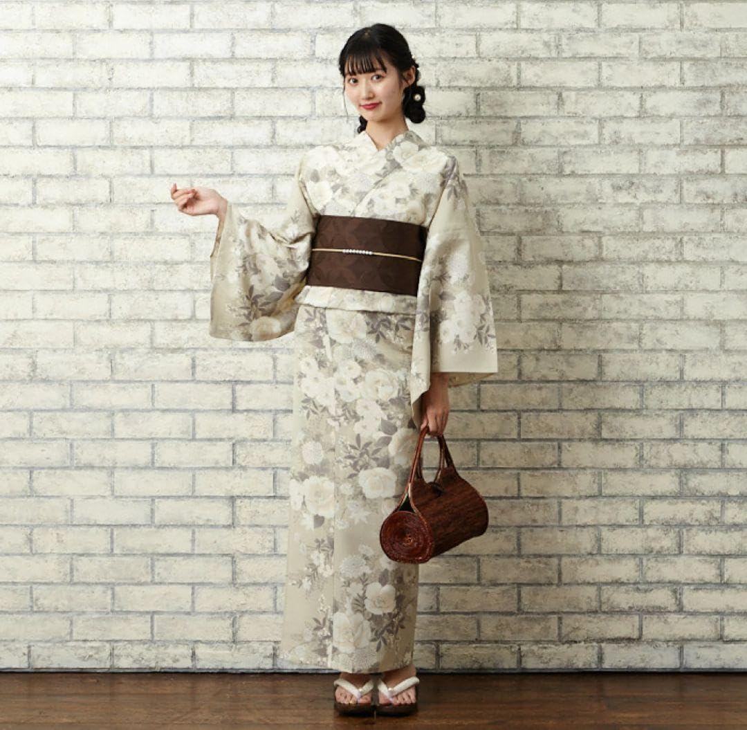 Amazon.co.jp: ふりふ 浴衣 椿うさぎセオアルファ 身丈163.0 裄68.0