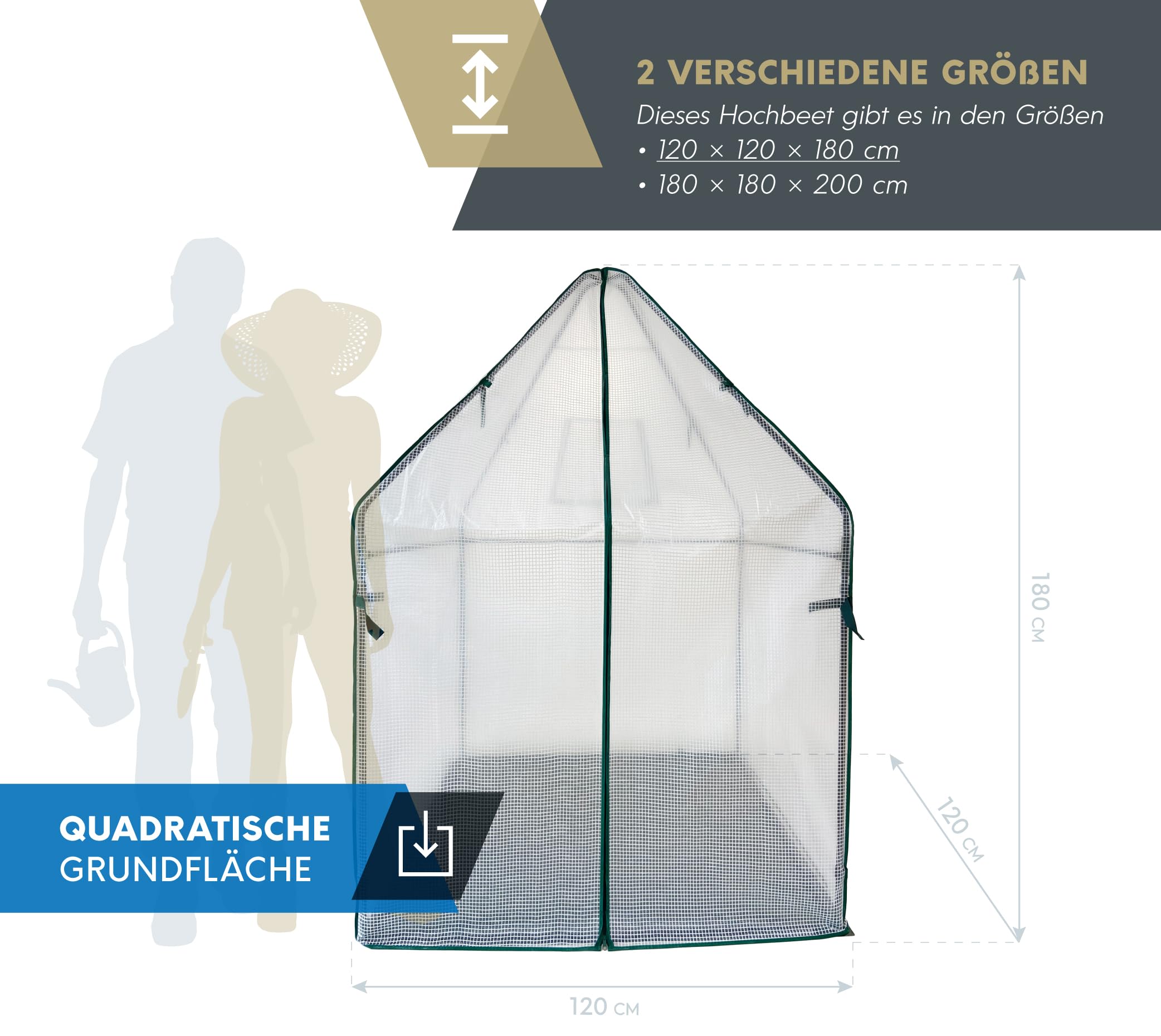 WESTMANN Piment Tente d'hivernage | 120 x 120 x 180 cm Blanc | Protection des plantes & serre en film pour l'hivernage des plantes
