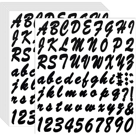 10 Sheets 720 Pieces Self Adhesive Vinyl Letters Numbers Kit