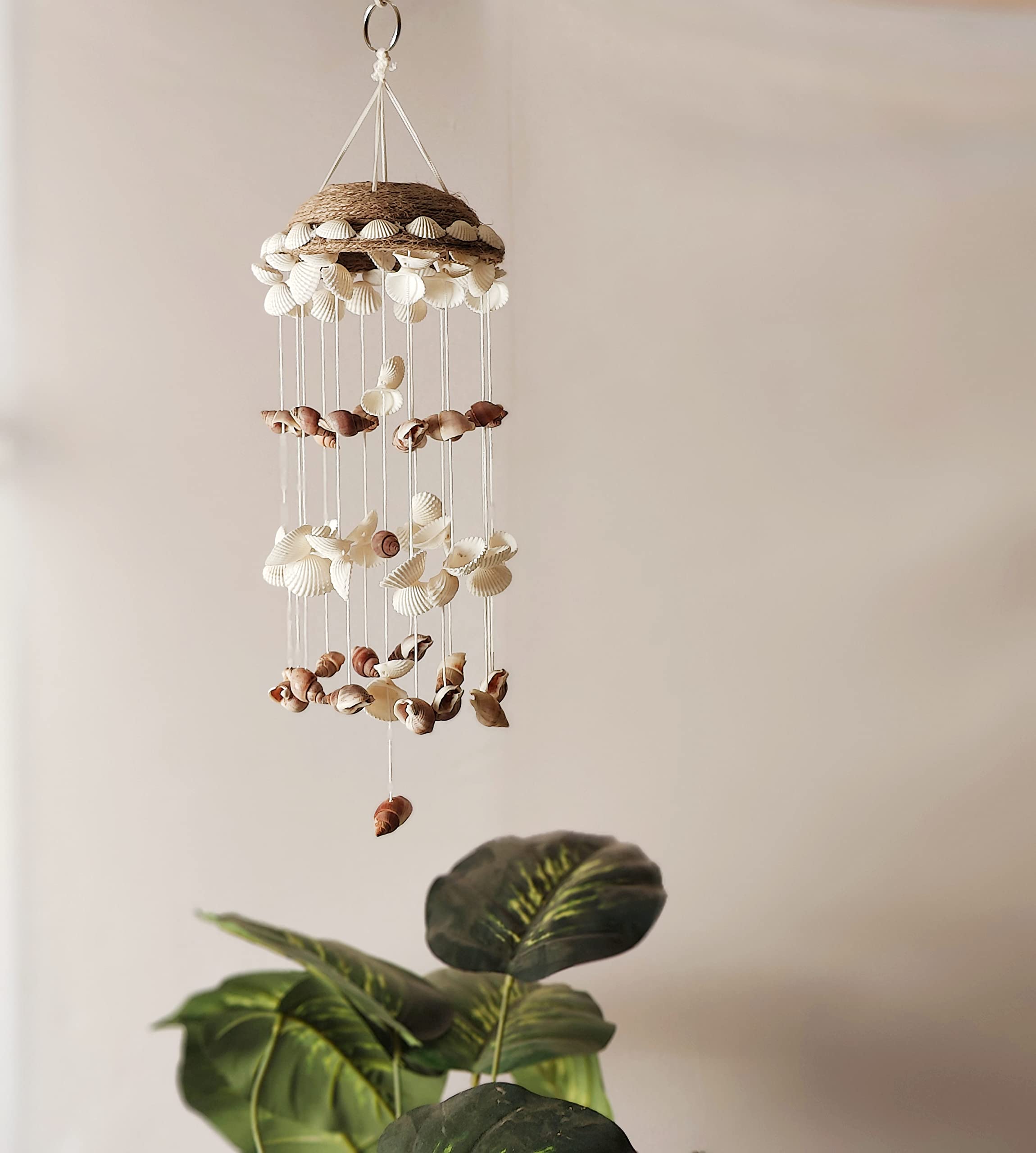 Shellkrafts Sea Shell Decorative Wind Chime for Home, Garden, Balcony Decor | Mini Door Hanger | Soothing Rain Sound & Very Lucky According to Vastu | Attracts Good Luck 37 Inch (White) (B0BHTKRF51) Amazon Price History, Amazon Price Tracker