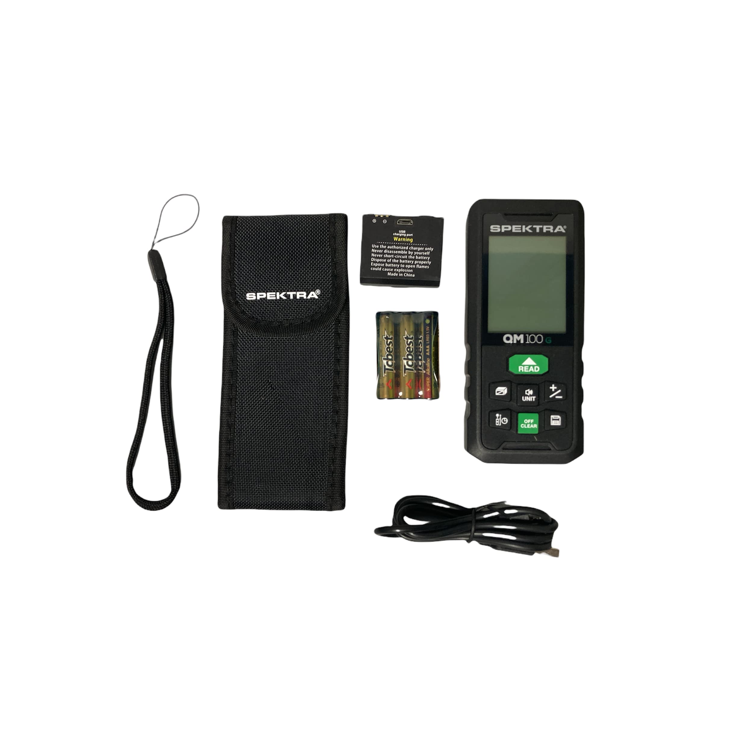 Misuratore Laser QM 100 G SPEKTRA DISTANZIOMETRO MT.80 GREEN
