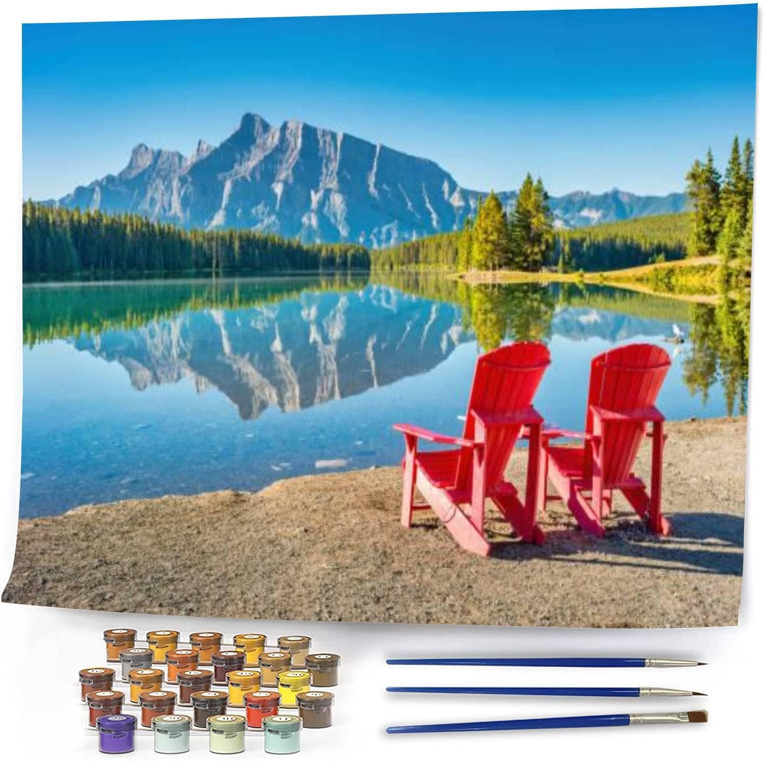 DQWIJAKX91 DIY Digital Painting Tranquil Landscape Banff National Park Alberta