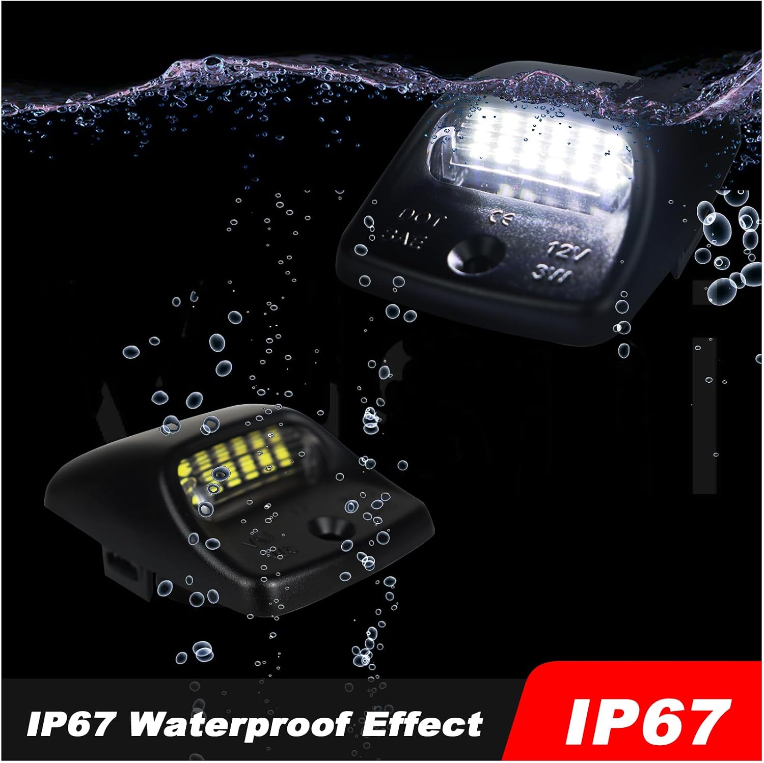 Full LED License Plate Light Tag Lamp Compatible with Toyota Tacoma 2005-2015 Fit Tundra 2000-2013 Rear Bumper Tag Lamp Accessories
