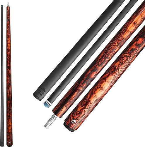 Miniatura 10 de RHINO Retro Taco de Billar - Cocobolo, Bocote, Ébano, Snakewood, Thuya - Junta de 3/8-8 - Diámetro de punta de 12,5 mm