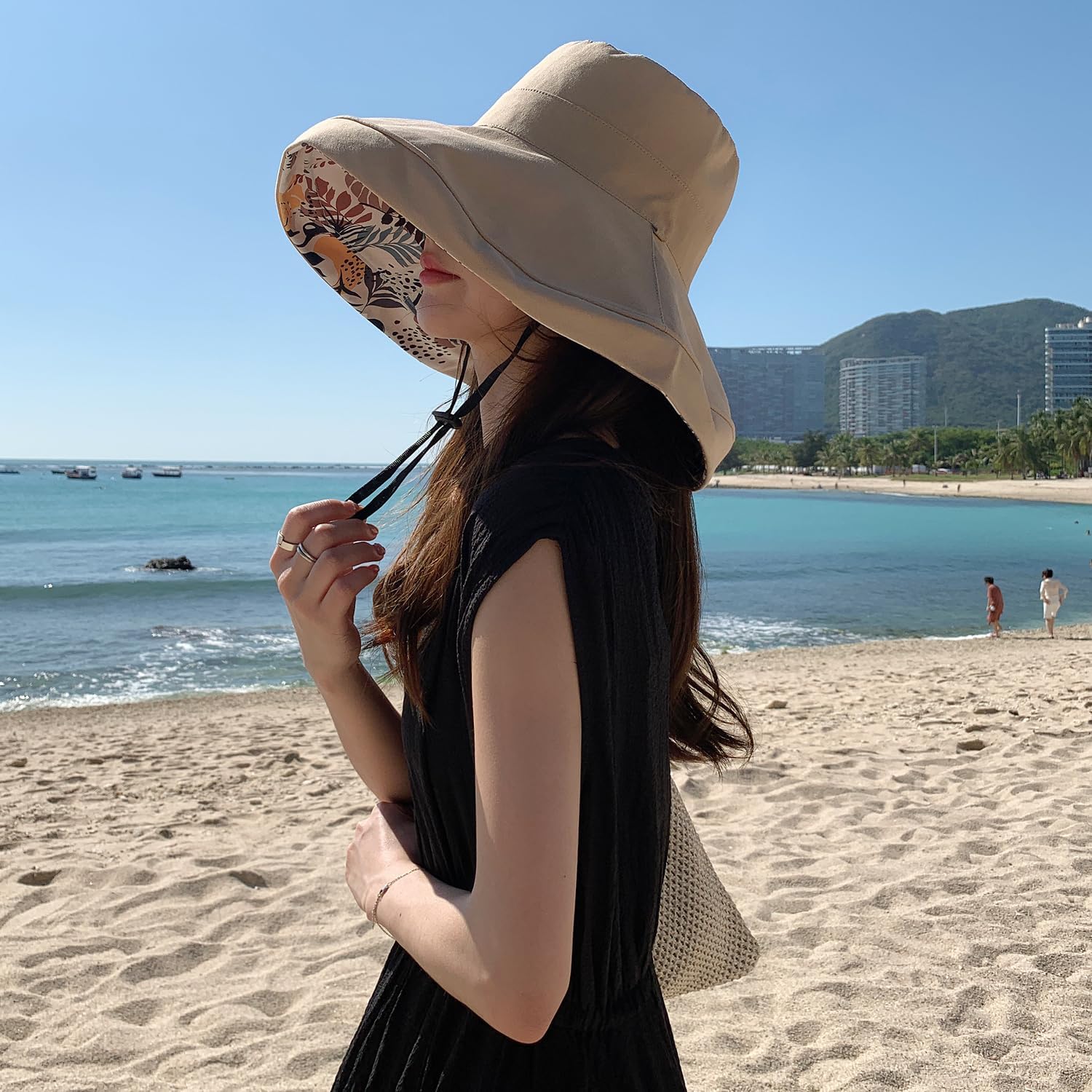 HUAMULAN Women Summer Vacation Wide Brim Sun Hat Reversible Fishing Hats image 5