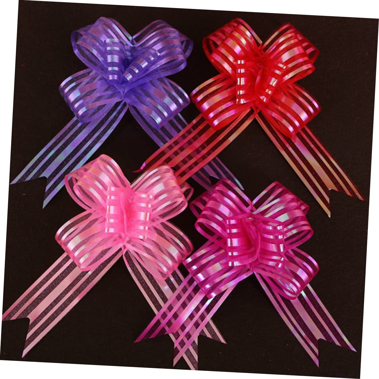 TEHAUX 36pièces Nœuds Décoratifs Tulle pour Mariage Et Fêtes Pull Bows Rose pour Décoration De Voiture Bouteilles Et Plus