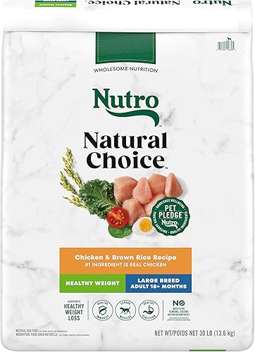 NUTRO NATURAL CHOICE Alimento seco para perros de peso saludable para adultos todos los tamaños de raza cordero y pollo