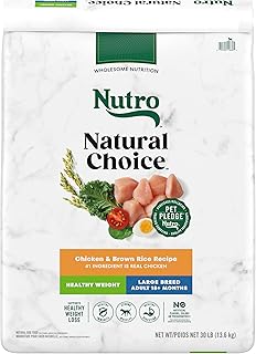 Nutro Natural Choice Adult Large Breed Healthy Weight Dry Dog Food, Chicken and Brown Rice Recipe, 30 lbs.