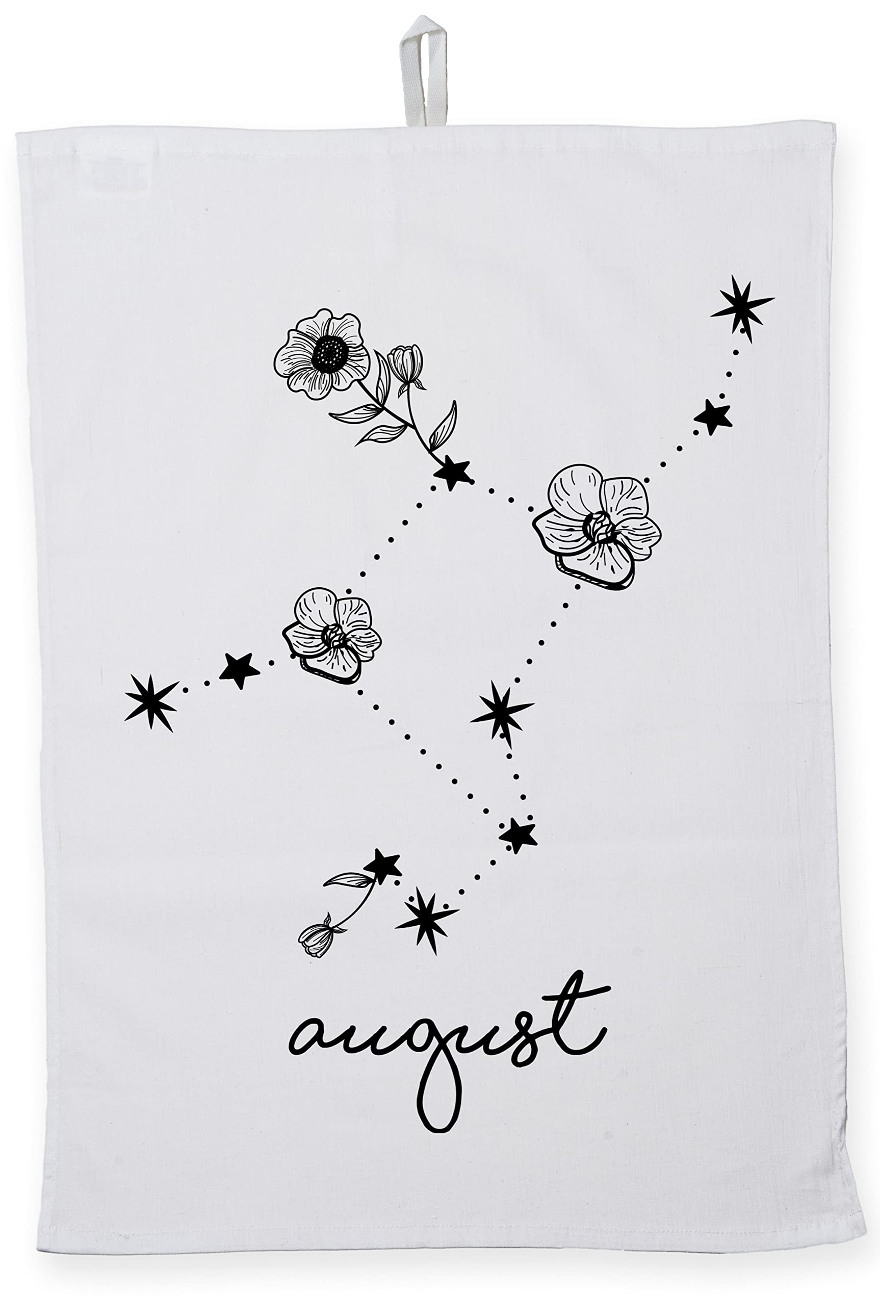 Hippowarehouse Star sign zodiac constellation August buttercup Tea Towel Eco Printed Dish Cloth Kitchen accessory 50cmx70cm 100% Cotton