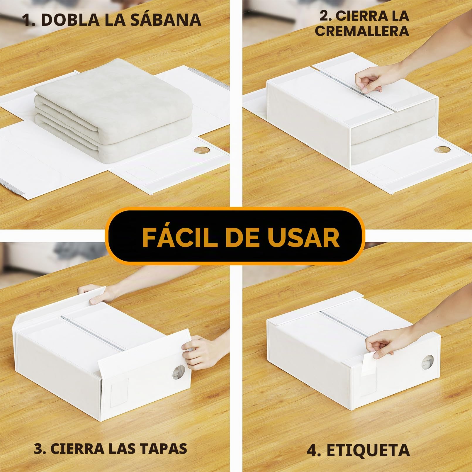 SpaceAid Paquete de 5 organizadores de sábanas y almacenamiento, organizador de sábanas plegable para armario de lino, juego de sábanas con ventana XL (tamaño Queen y King), contenedor organizador de