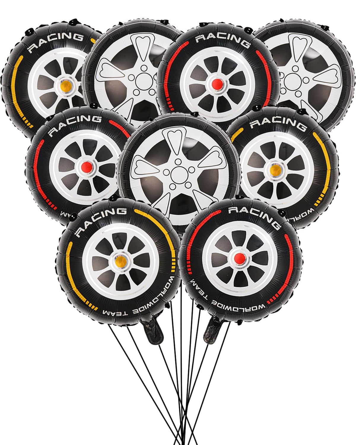 Elaliyi Race Car Wheel Balloons Car Party Race Car-Themed Decorations for Birthday Party Supplies (9 PCS)