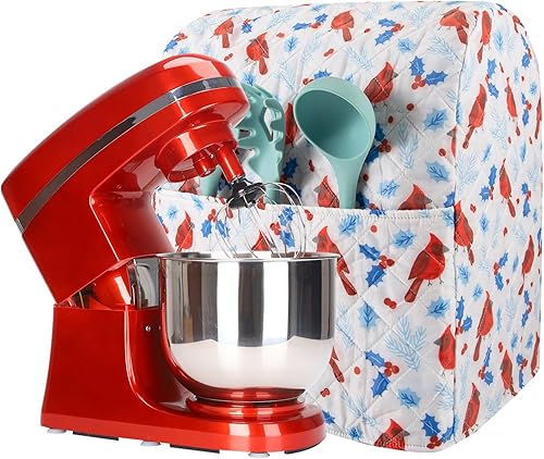 Funda para batidora de pedestal, estampado de cardenales, compatible con batidoras KitchenAid y Hamilton de 5 a 8cuartos de galón, regalos y