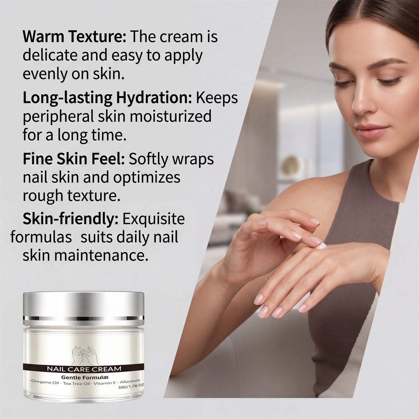 Crème renforçante ongles faibles et endommagés, répare les fissures. (8PCS)