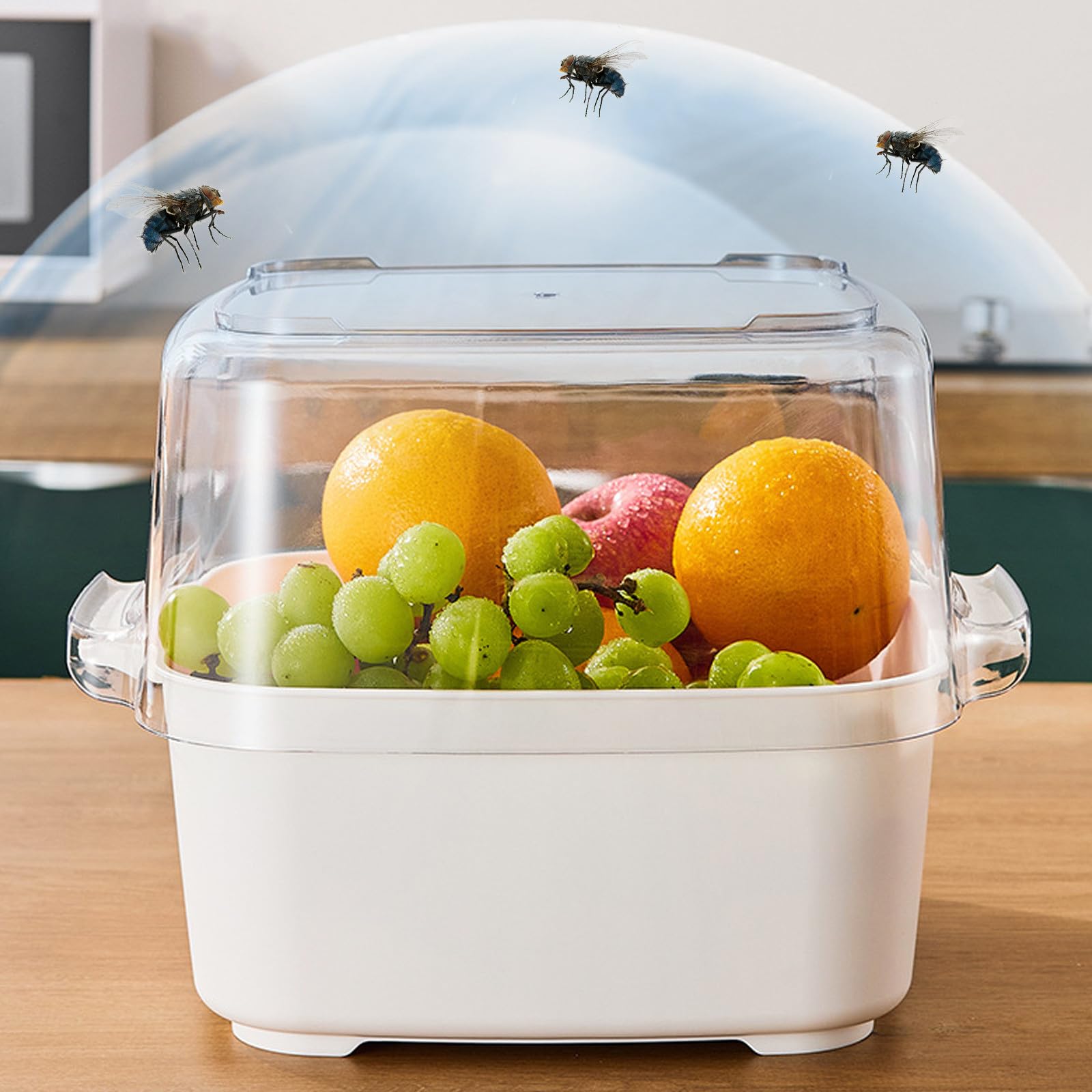 CALLARON Decorazioni Scuola Cestello di Drenaggio Multifunzionale in Plastico Bianco Doppio Scolapasta Resistente per Uso Quotidiano e Scolapasta per Verdure e Alimenti