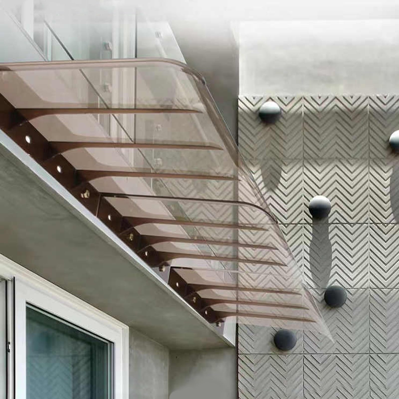 Auvent de porte d'extérieur pour balcon ombragé et entrée au sec