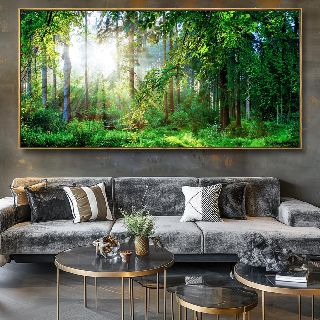 Amazon.com: Canvas Wall Art for Living Room Green Forest Landscape