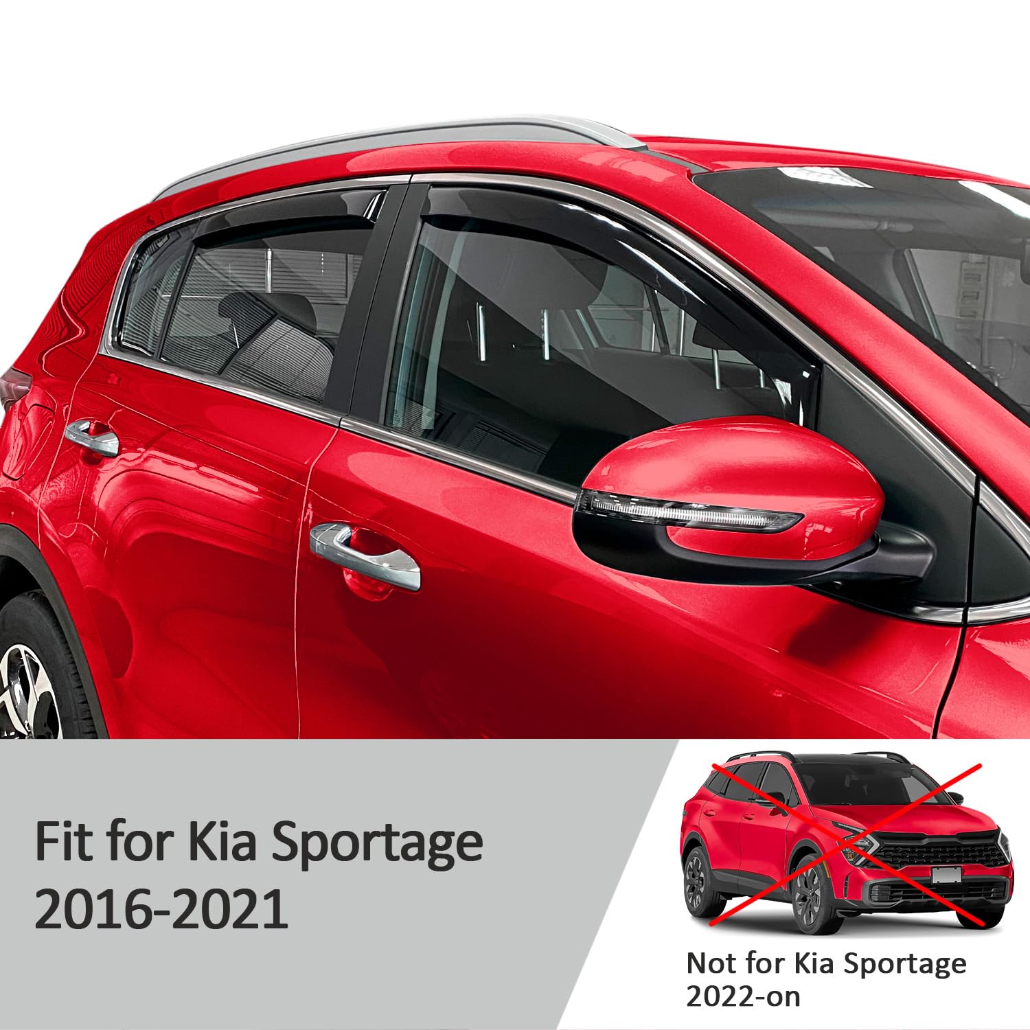 Voron Glass Windabweiser kompatibel mit Kia Sportage 16-22 - In-Kanal 4 St.