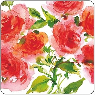 Paperproducts Design Decorative Paper Dinner Plates â€“ Tabletop Disposable Kitchen Serving Plate â€“ For Meals, Birthdays, Parties â€“ Set of 8 â€“ 10â€ Square Plates, Martha Collins Wild Roses Design
