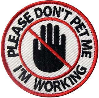 Service Dog Please Don't Pet Me I'm Working Vests/Harnesses Emblem Embroidered Fastener Hook & Loop Patch