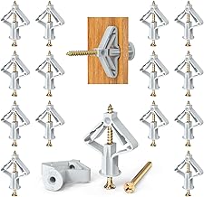 Ronoza 100 Stück Hohlraumdübel Butterfly Set, Gipskartondübel mit Schrauben, Rigipsdübel Für Gipskarton, Gipsfaserplatten, Befestigung in Beton (50 Dübel + 50 Schrauben)