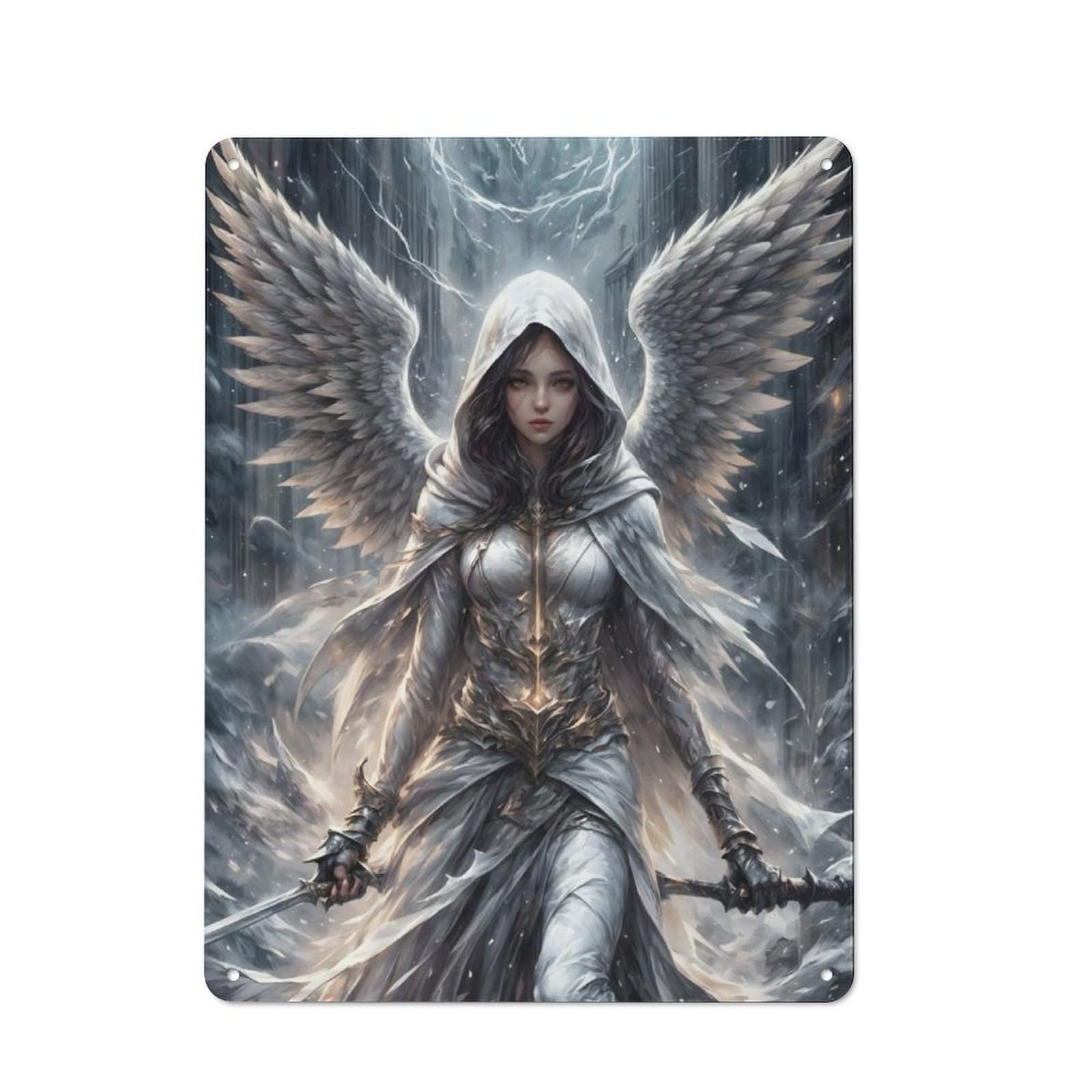 Junmoney Archangel Princess Printed Metal Sign 40X30cm For Café Or Restaurant, New-Space Wall Decor For Café Owners And Decorators