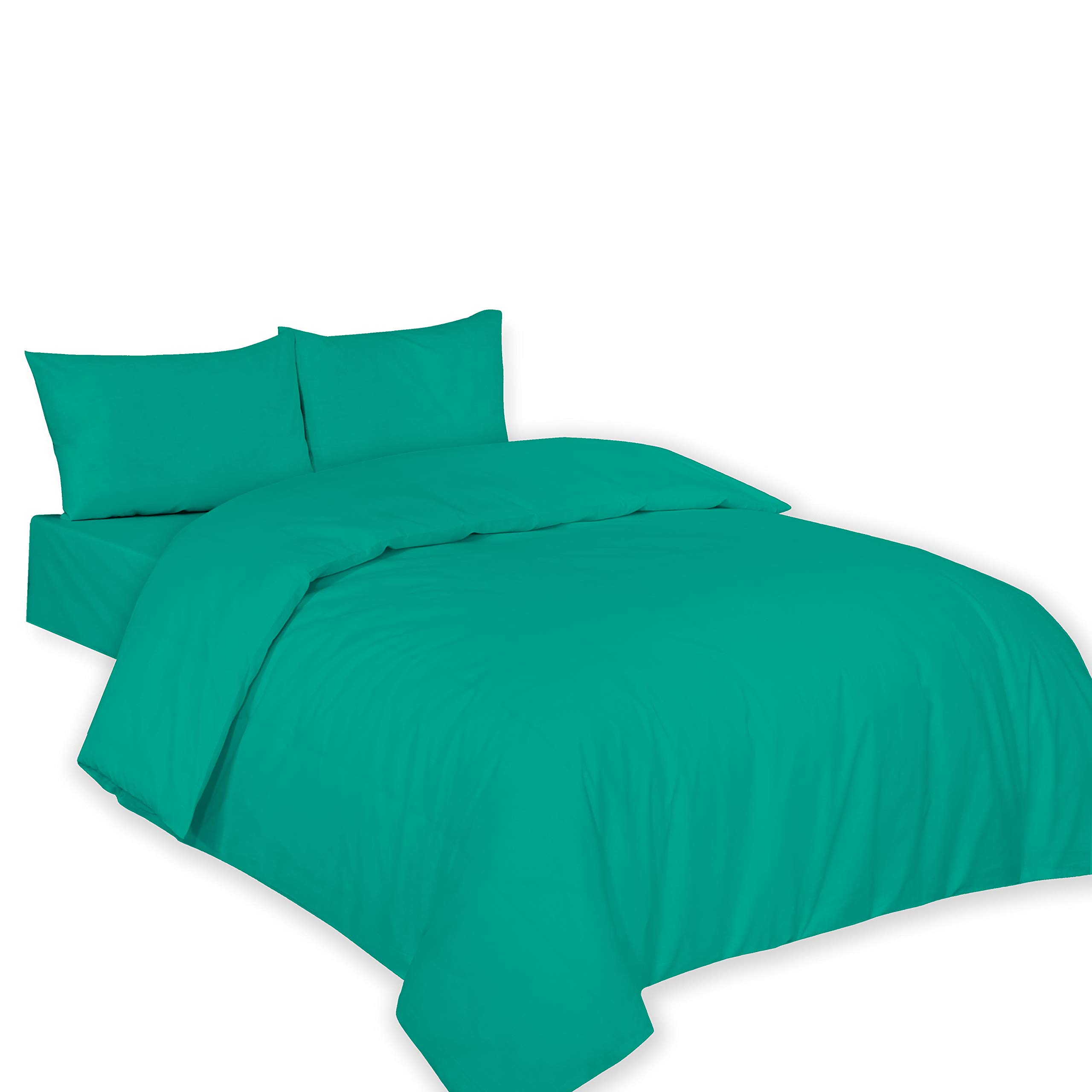 Arlinens Teal Plain Dyed Duvet Quilt Cover Bedding Set With Pillowcase In Following Colours And Sizes (Super King, )