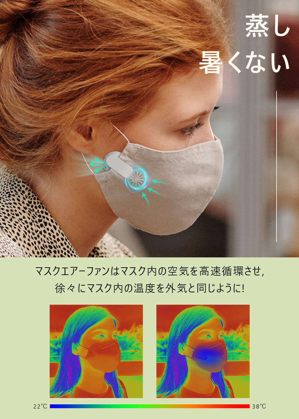 Amazon.co.jp: マスクファン Topbuy マスクエアーファン【人気版