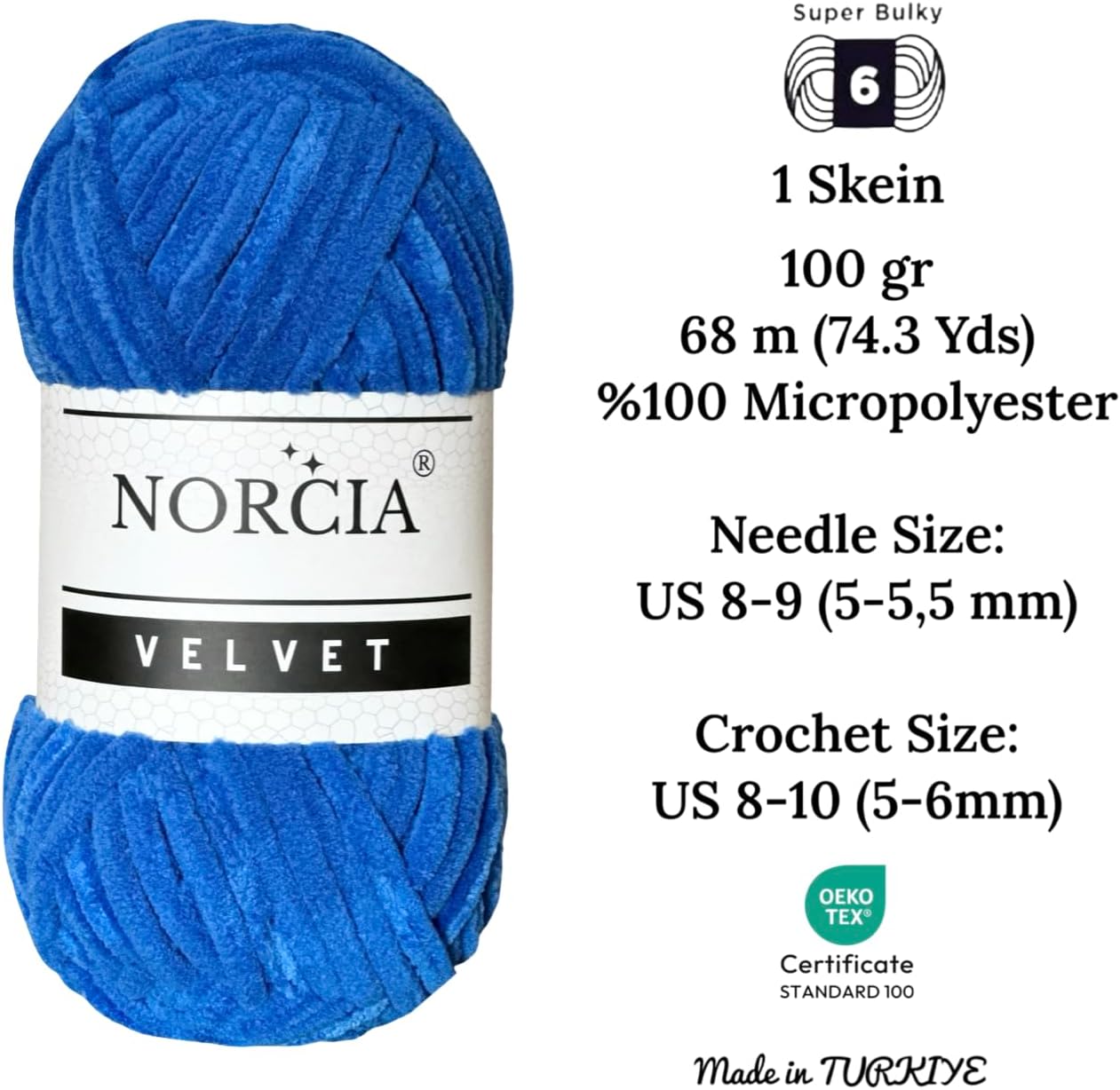 Soft Velvet Yarn Chenille for Crocheting Super Bulky 3x100g (3x74.3 yds) Baby Blanket Yarn for Knitting Amigurumi