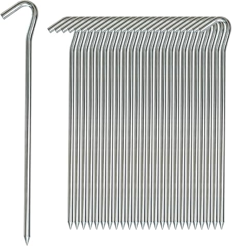 Metal Tent Stakes Heavy Duty 9 Inch, Anti-Rust Yard Pegs...