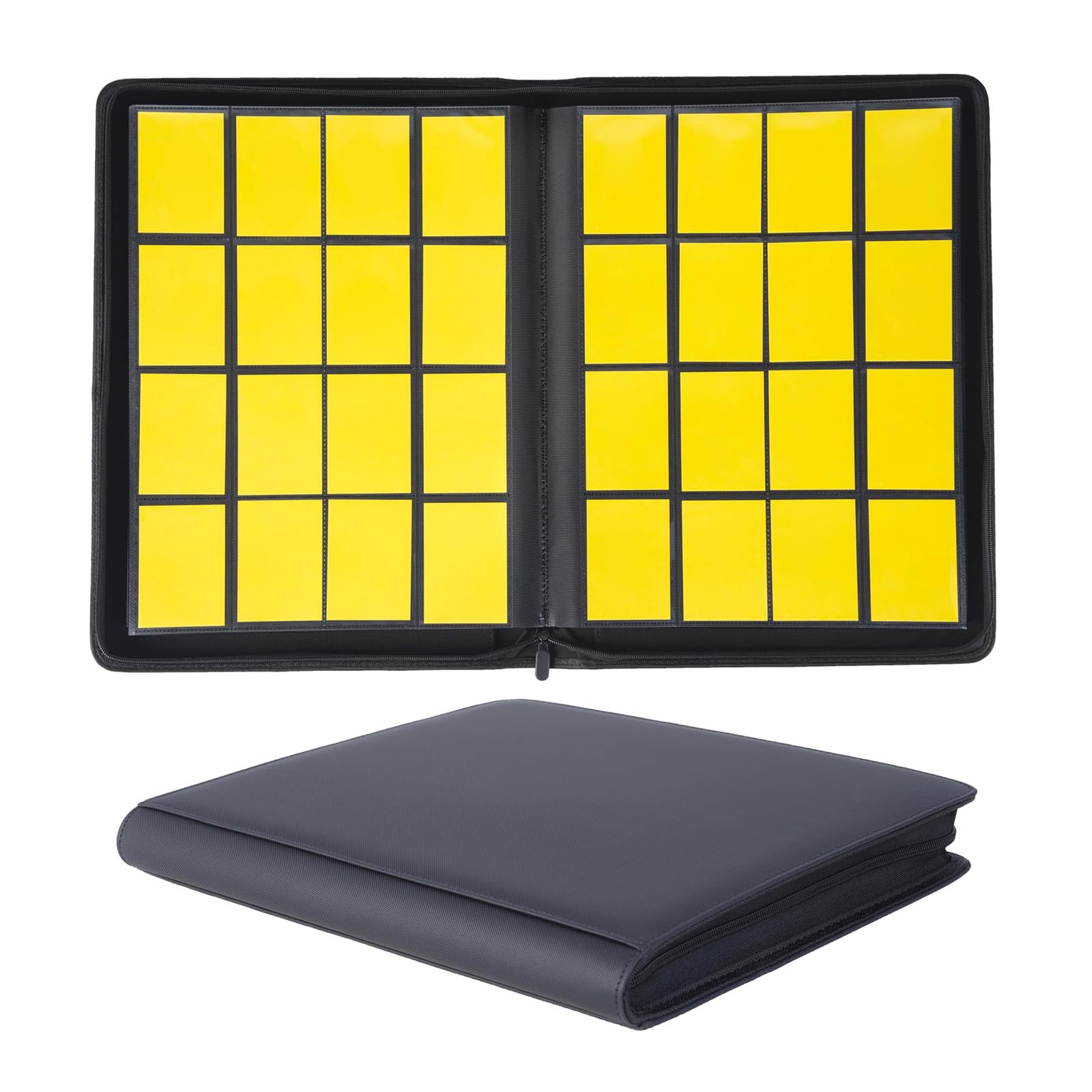 16 Pocket Card Binder with Zipper, Side Loading Holds 1024 Trading Cards