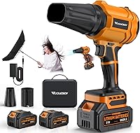 YUQUESEN 980,000 RPM Cordless Leaf Blower with 2x4.0Ah Batteries & Charger - Lightweight Handheld for Lawn, Patio, Car Cleaning