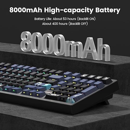 Miniatura 6 de Teclado inalámbrico para juegos QMKVIA, teclado mecánico, Bluetooth 5.02.4GHzUSB-C teclado programable con cable