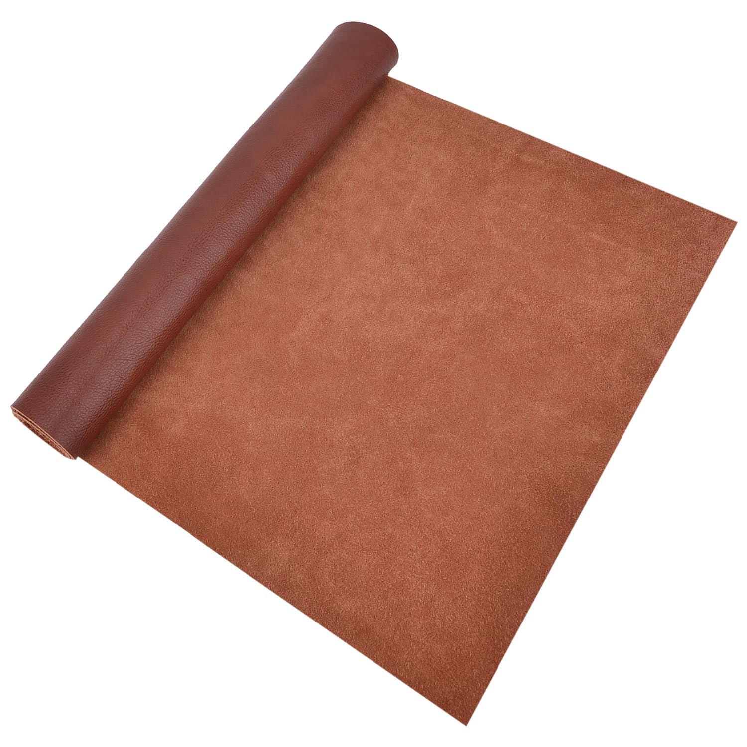 OPWG016-DB-24X24 Echtlederstücke, weiches Rindsleder, natürlich strukturiertes Leder, 1,5 mm dick, Braun