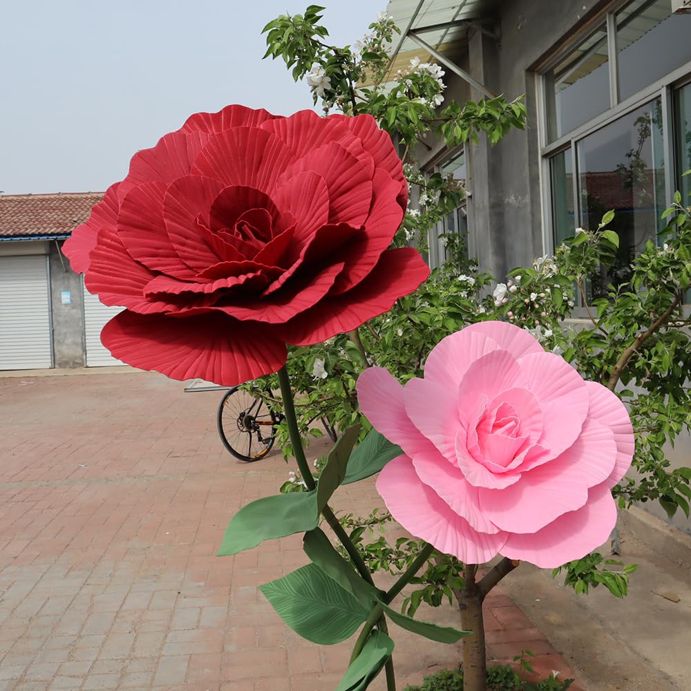 Fiore artificiale di rosa Disposizione di scene di matrimonio Decorazione del giardino di casa Grande fiore artificiale