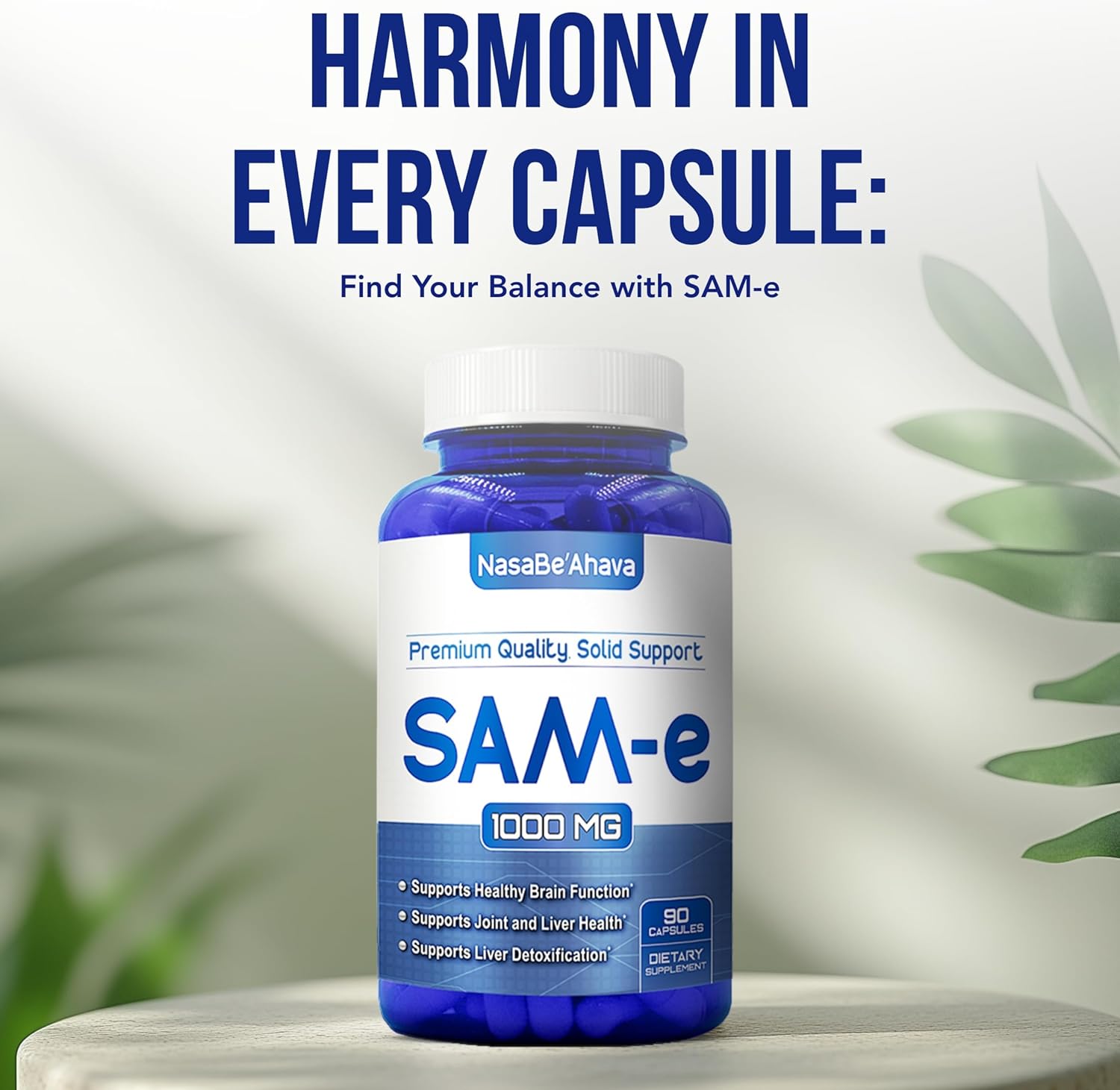 Extra Strength SAM-e Supplement | Same S-Adenosyl-L-Methionine 1000mg per Serving for Bone and Mood Support Supplement | Made in The USA Non-GMO and Gluten Free (45 Day Supply) (Single) - Image 6