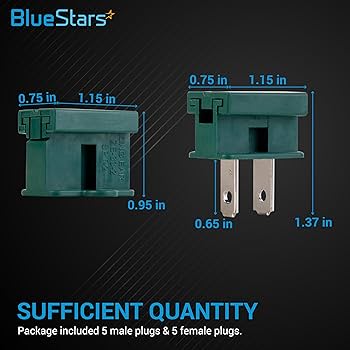 BlueStars Set of 10 (20 Pieces) Male and Female Slip Plug