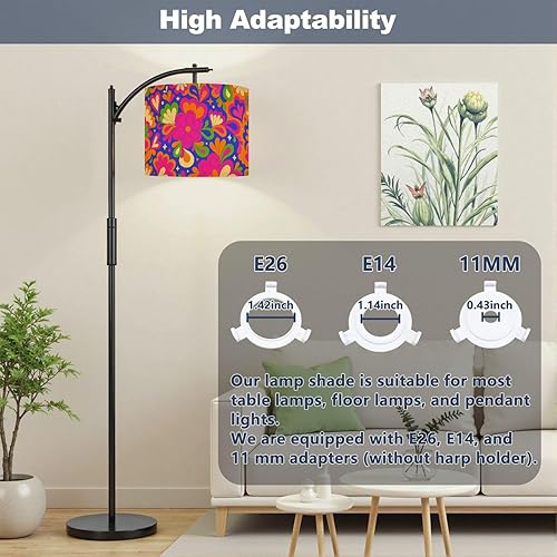 Miniatura 7 de Drum Lamp Shade Retro groovy 60s 70s seamless Old school psychedelic hippie design Lampshade for Floor Lamps Table Lamps Pendant Light 11"x8.9"