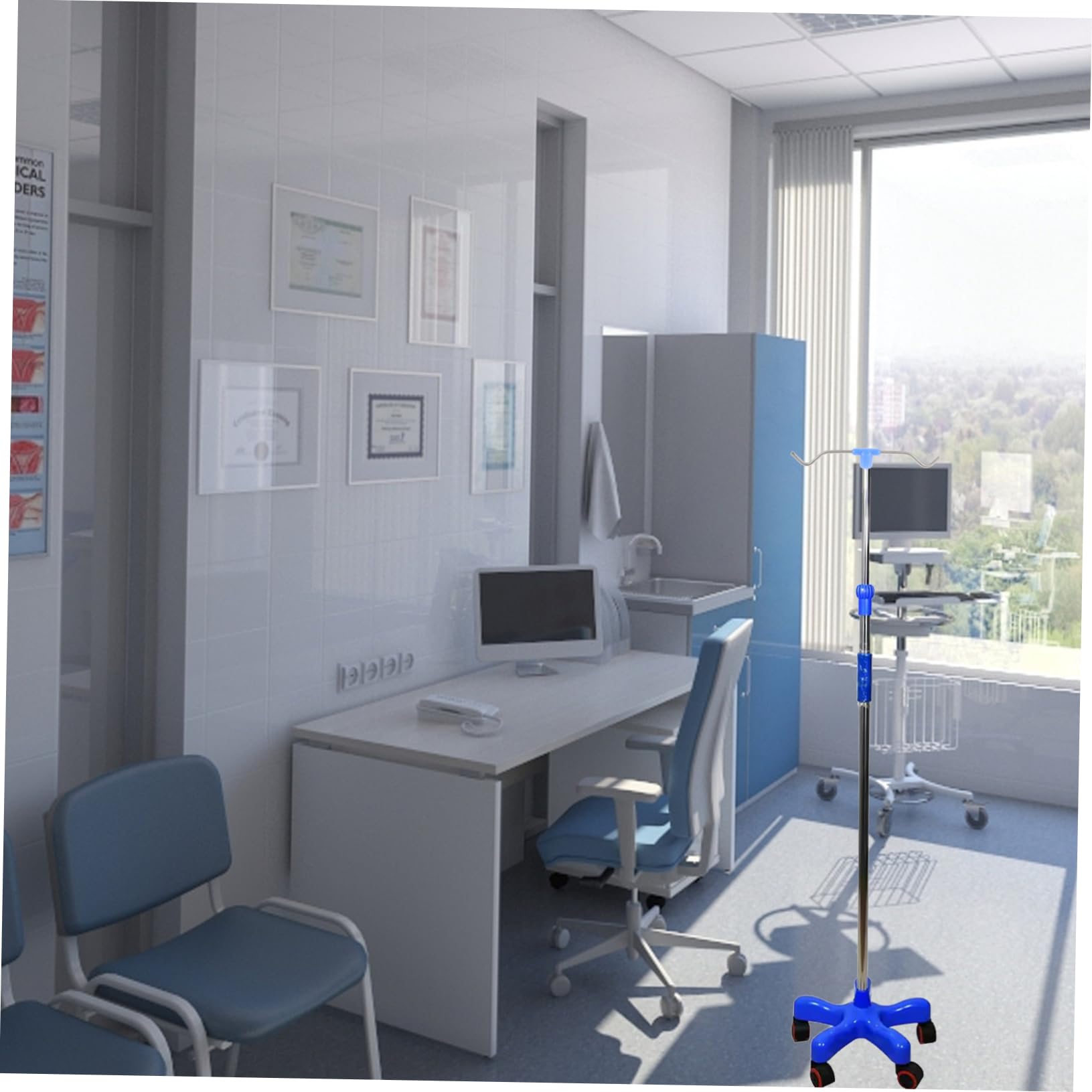 Healeved Portable Stand Hanger Stand Accessory Stainless Steel Hanging Hook for Clinic