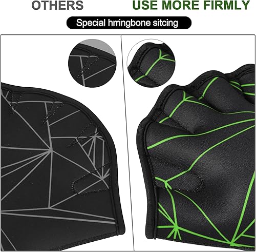 Miniatura 4 de TAGVO Guantes acuáticos de natación, guantes acuáticos para ayudar a la resistencia de la parte superior del cuerpo, guantes de natación con malla