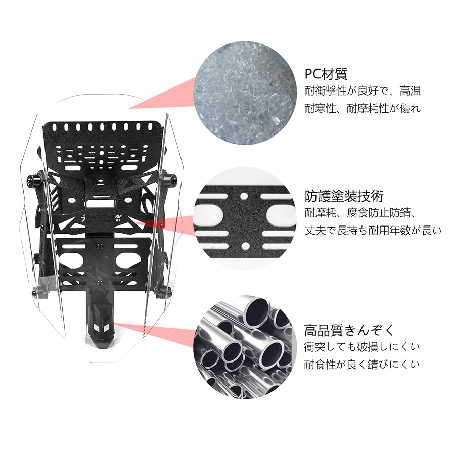 Vストローム250用 LED ヘッドライト+風防+ 拡張ラックキット