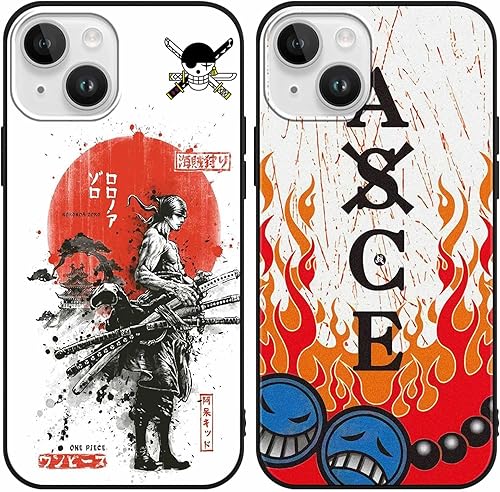 Paquete de 2 fundas de silicona para Apple iPhone 15 Plus de 6.7 pulgadas, estampado de personajes de dibujos animados de anime japonés para disponible en Yaxa Peru