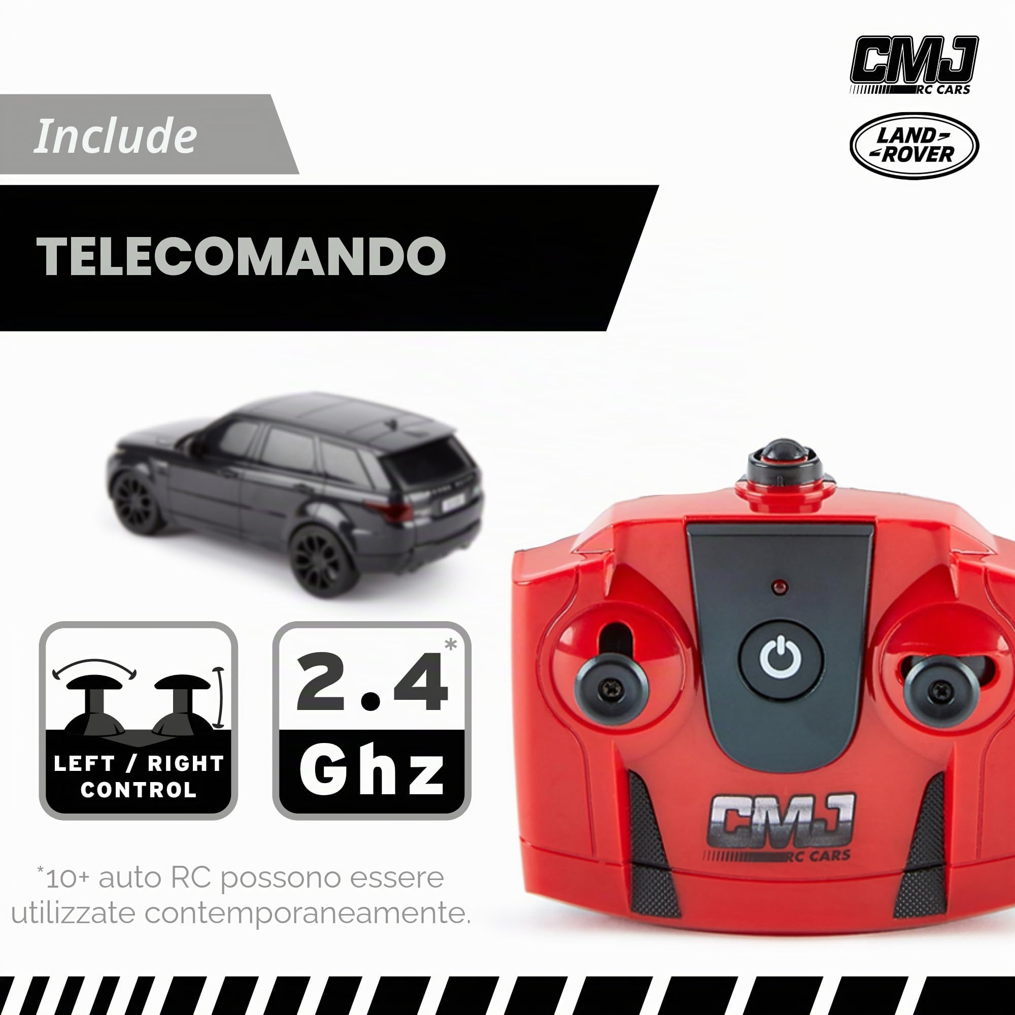 CMJ RC Cars Range Rover Sport Remote Control Car Scala 1:24 con luci LED funzionanti, Supercar radiocomandata (Nero)